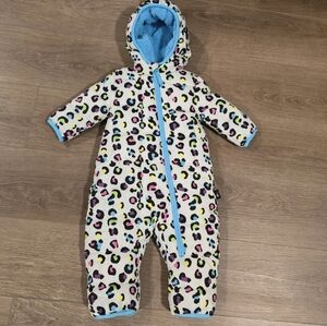 Spyder Baby Infant Snowsuit Animal Print‎ Winter Gear White Blue Size 3-6 Months